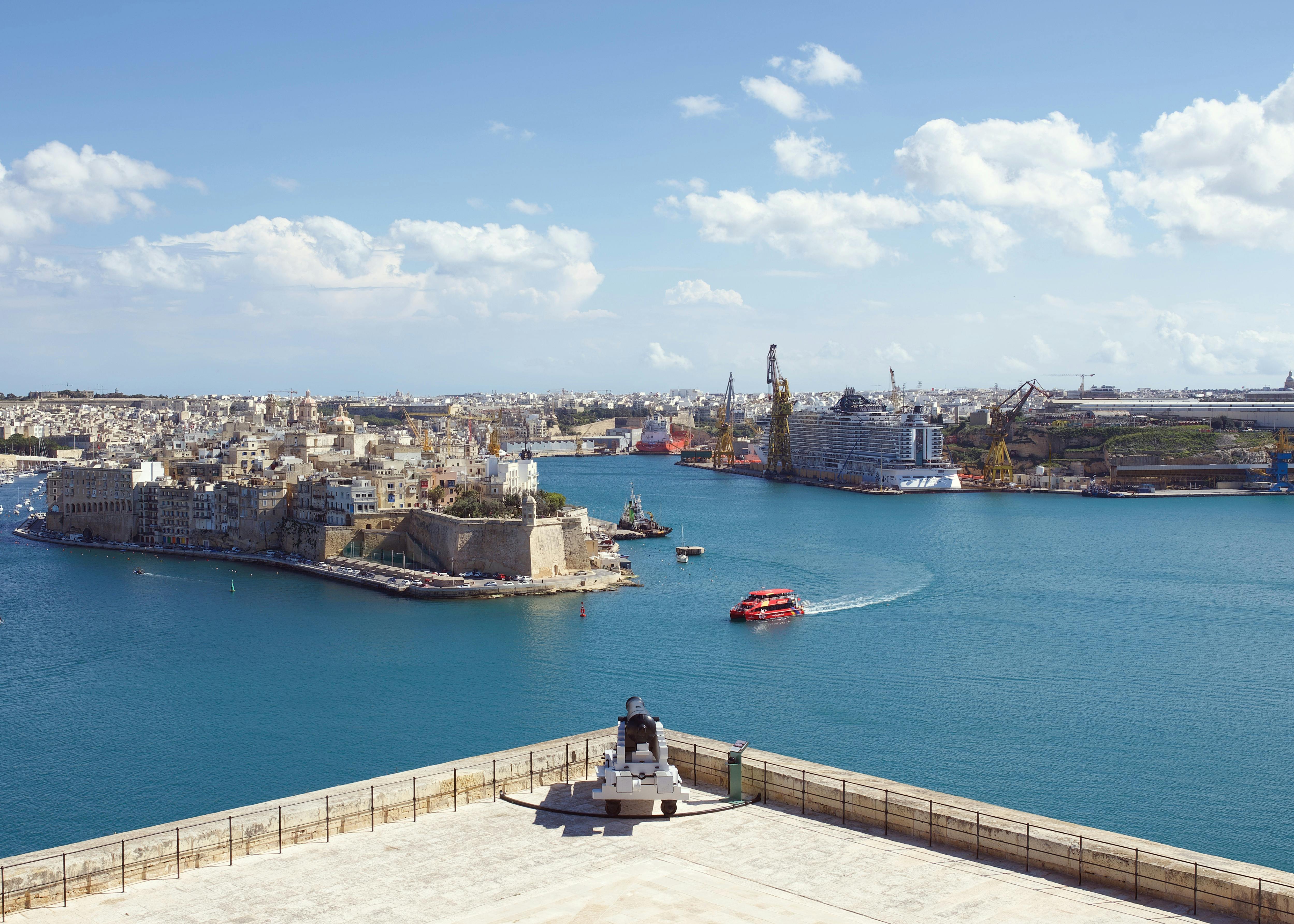 Malta coastline and harbor view